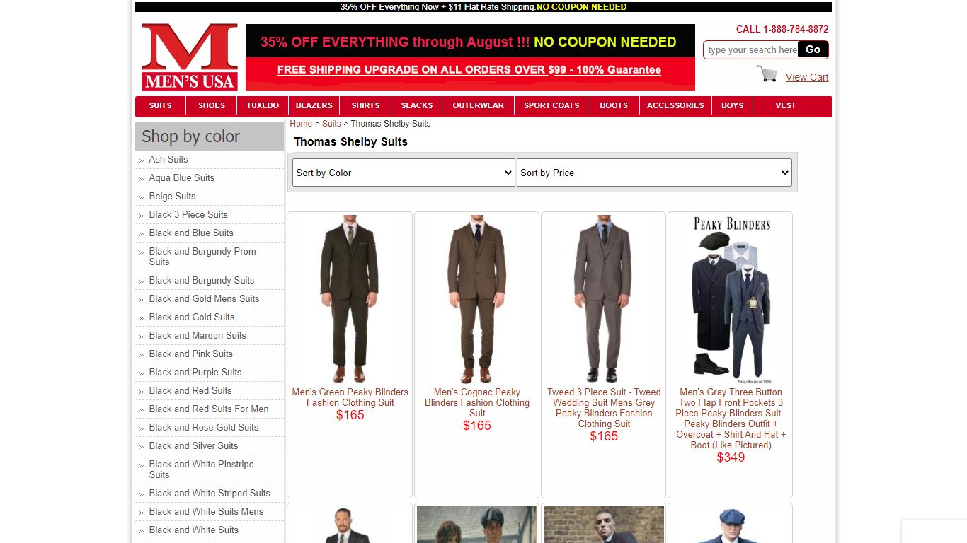Variety of Styles, Colors And Sizes Thomas Shelby Suits For Men